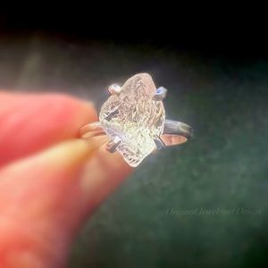 Artisan Raw Herkimer Diamond Ring